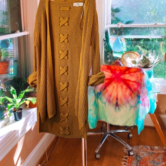 pinque woven hazelnut orange woven back cardigan ⚡️🍁✨ - Picture 2 of 5